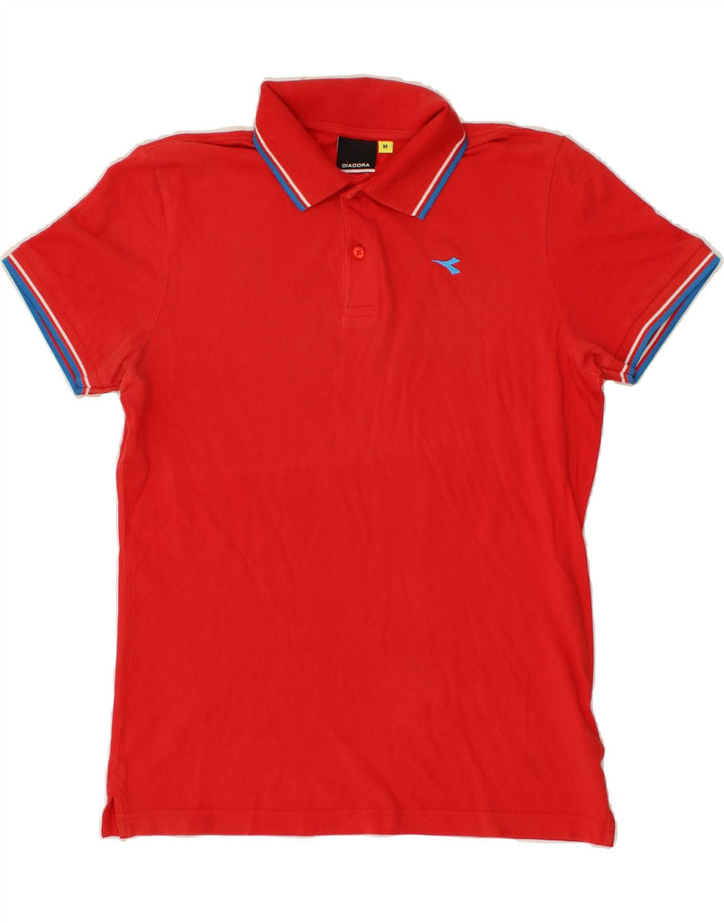 DIADORA Mens Polo Shirt Medium Red Cotton Vintage Diadora and Second-Hand Diadora from Messina Hembry 