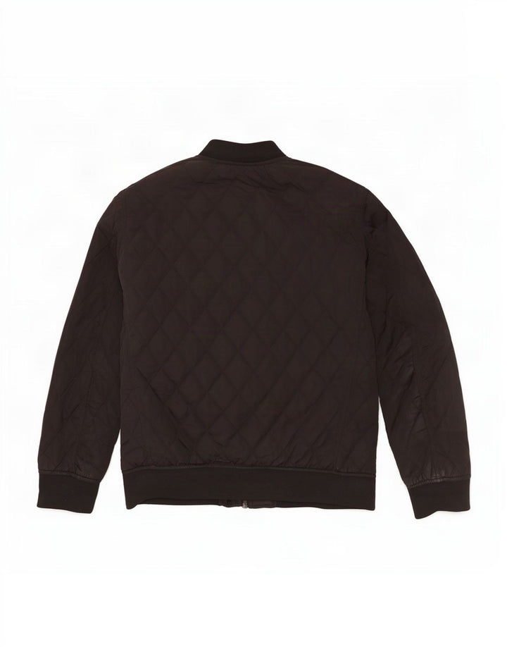 Zara Mens Quilted Jacket UK 38 Medium Black Polyester