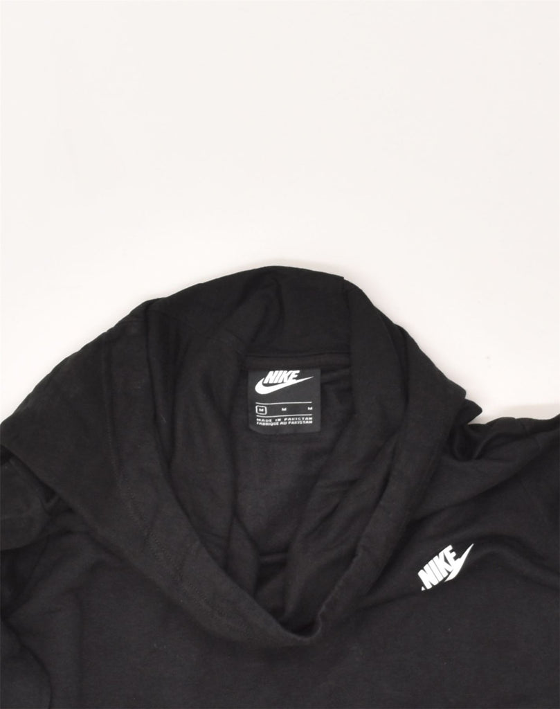 NIKE Womens Hoodie Jumper UK 14 Medium Black Cotton | Vintage Nike | Thrift | Second-Hand Nike | Used Clothing | Messina Hembry 