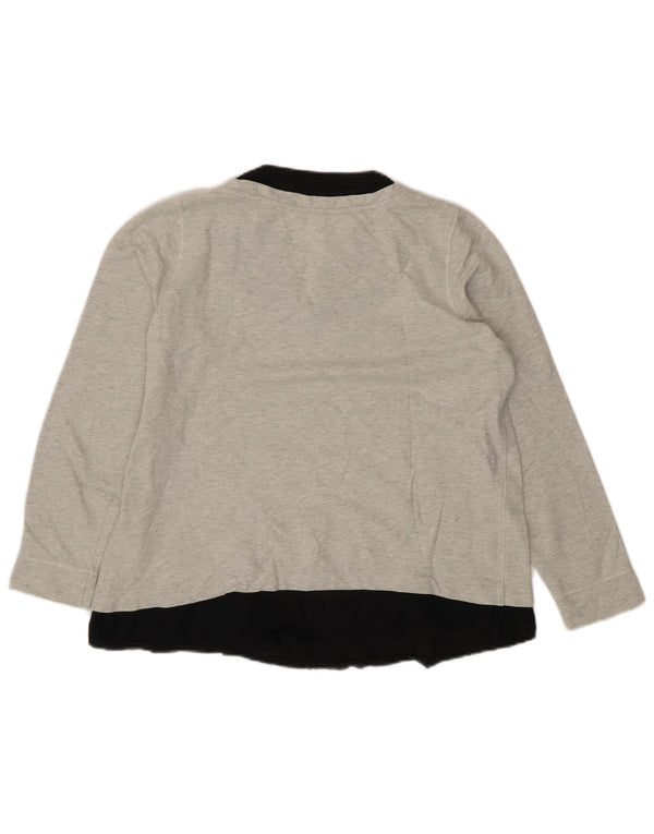 Marks & Spencer Womens Sweatshirt Jumper UK 16 Large Grey Colourblock