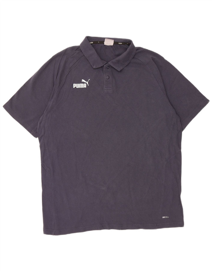 PUMA Mens Graphic Polo Shirt XL Navy Blue