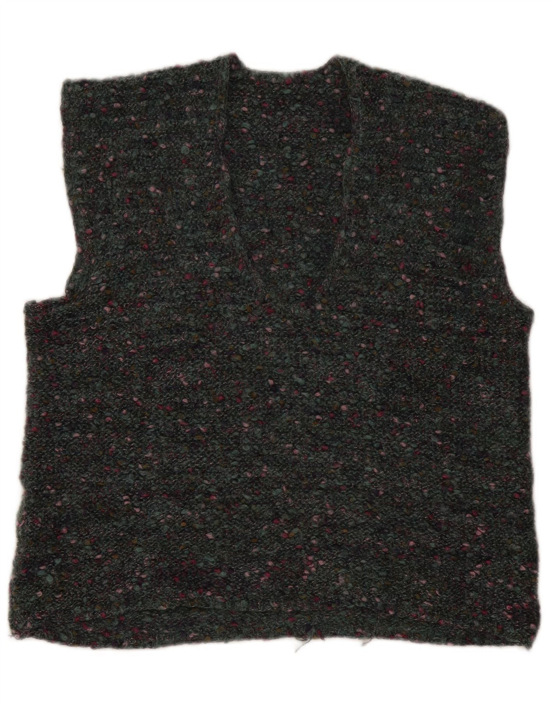 VINTAGE Womens Vest Tank Top UK 16 Large Grey Flecked