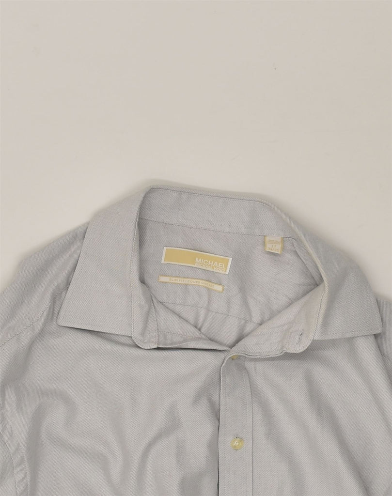 MICHAEL KORS Mens Shirt Size 17 XL Grey Cotton | Vintage Michael Kors | Thrift | Second-Hand Michael Kors | Used Clothing | Messina Hembry 