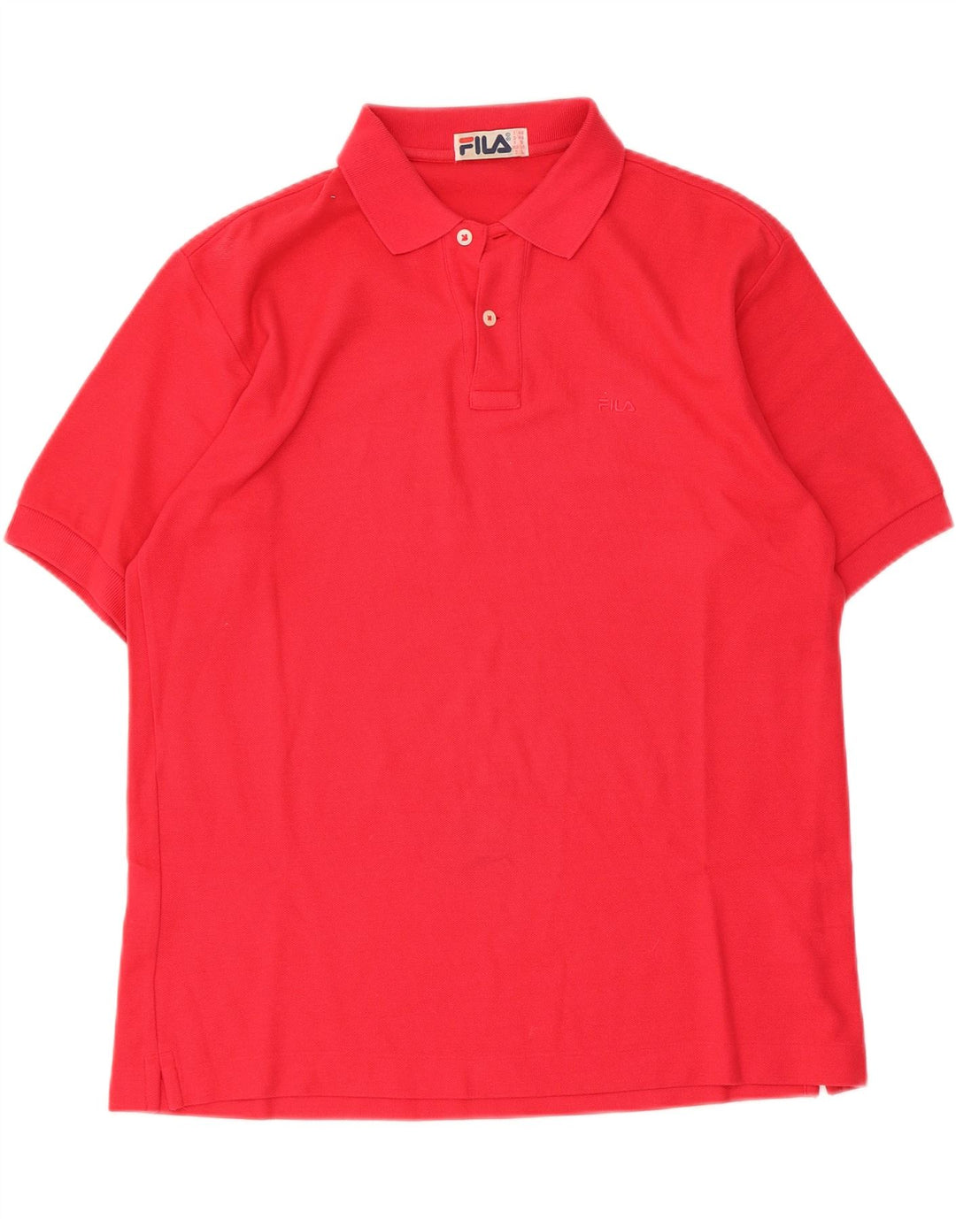 Fila Mens Polo Shirt IT 48 Medium Red Cotton
