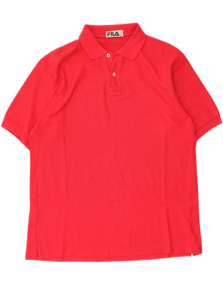 Fila Mens Polo Shirt IT 48 Medium Red Cotton