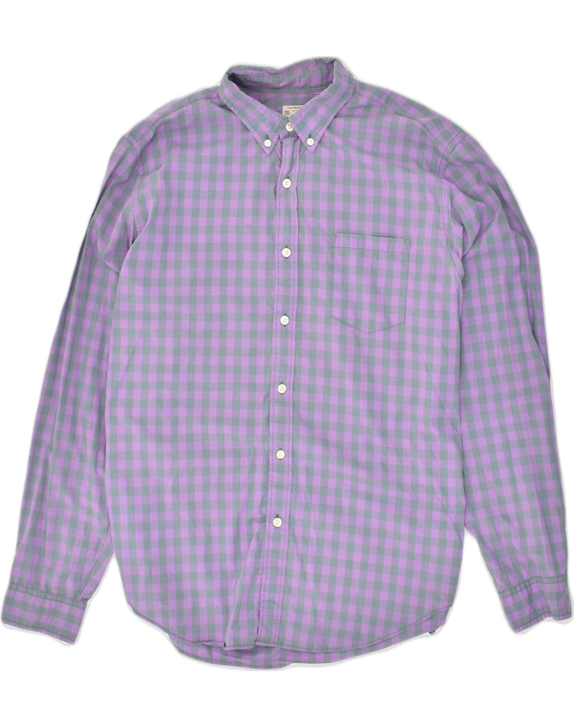 J. CREW Mens Shirt Large Purple Check Cotton | Vintage J. Crew | Thrift | Second-Hand J. Crew | Used Clothing | Messina Hembry 