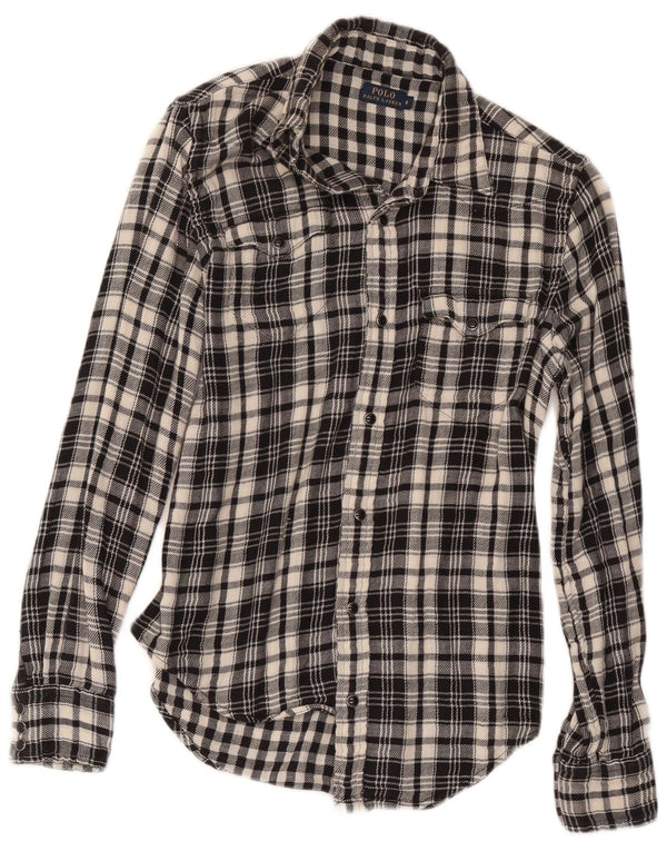 Polo Ralph Lauren Womens Shirt US 8 Medium Black Check Cotton