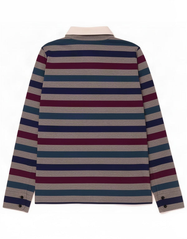 Paul & Shark Womens Rugby Polo Shirt UK 14 Large Multicoloured Striped