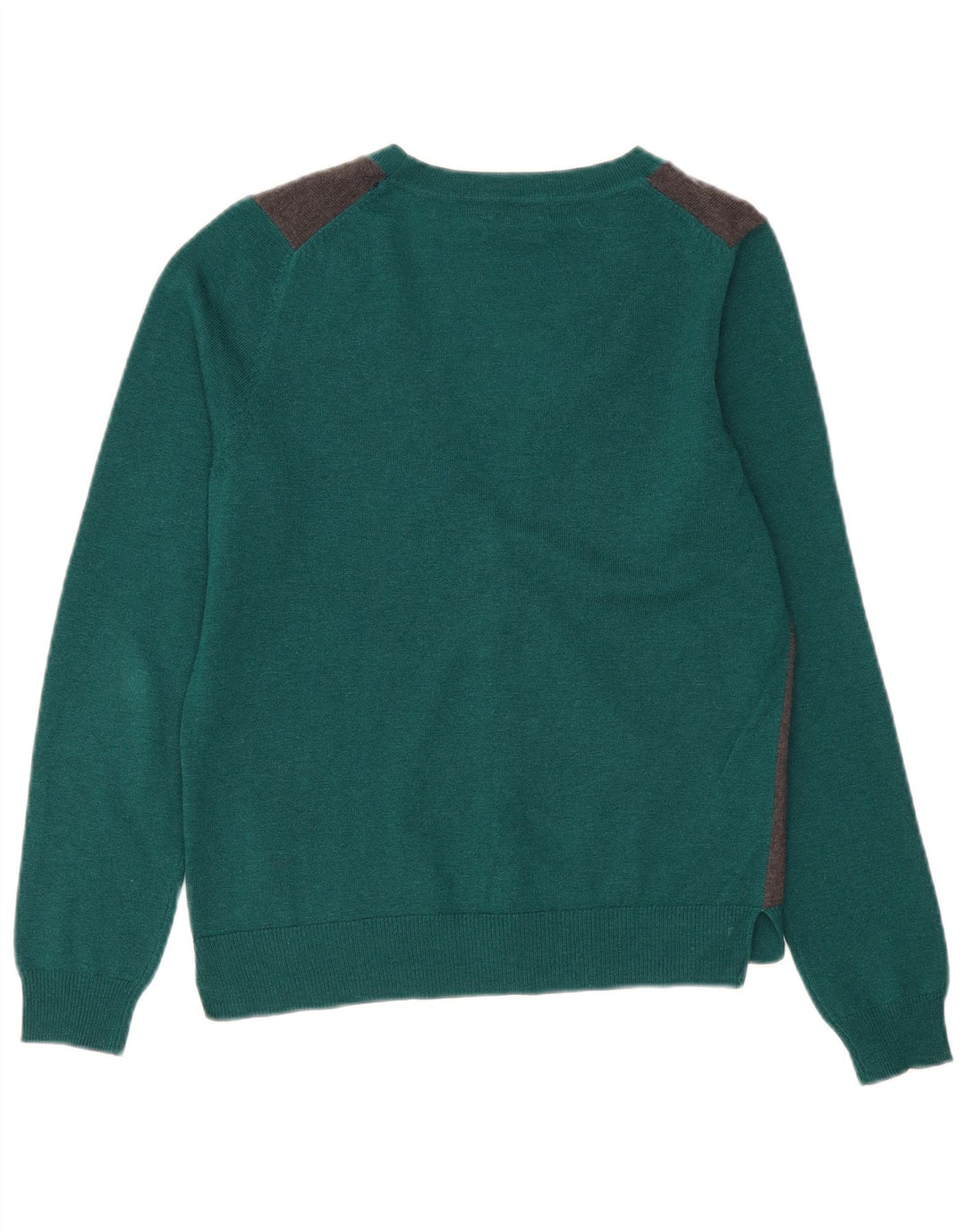 Massimo Dutti Womens Cardigan Sweater UK 14 Medium Green Colourblock Wool