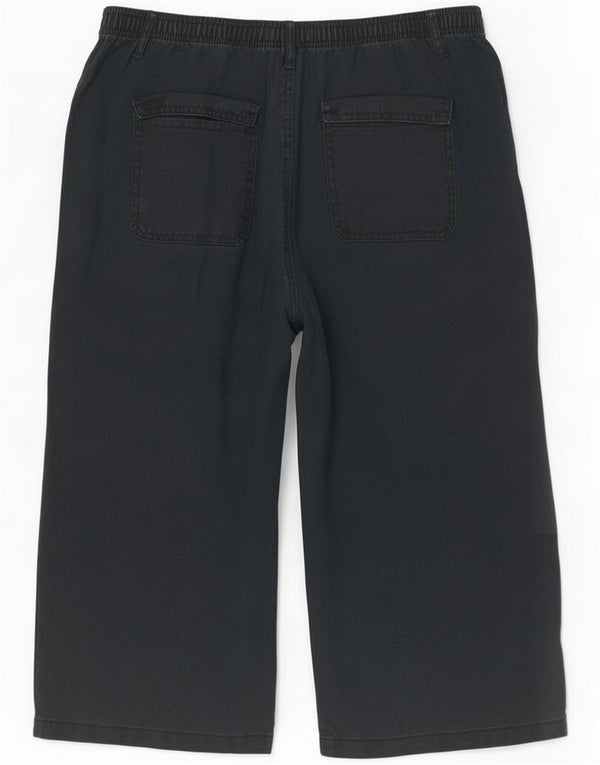 Marks & Spencer Womens Straight Capri Trousers UK 16 Large W36 L19 Black