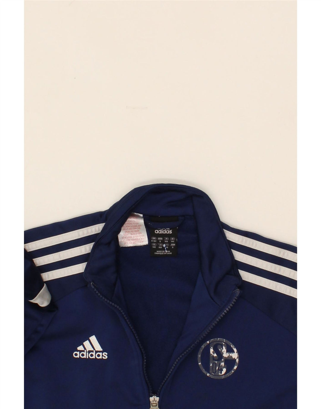 ADIDAS Boys Tracksuit Top Jacket 9-10 Years Navy Blue Colourblock Vintage Adidas and Second-Hand Adidas from Messina Hembry 
