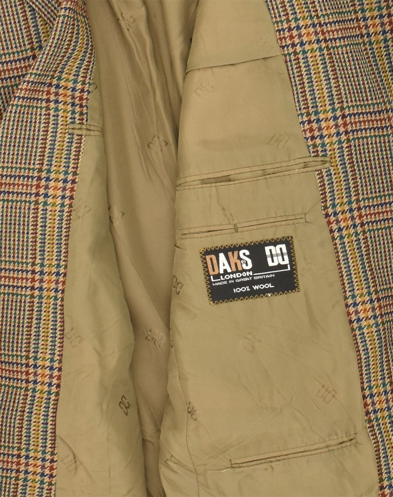 DAKS Mens 2 Button Blazer Jacket UK 38 Medium Brown Check Wool | Vintage DAKS | Thrift | Second-Hand DAKS | Used Clothing | Messina Hembry 