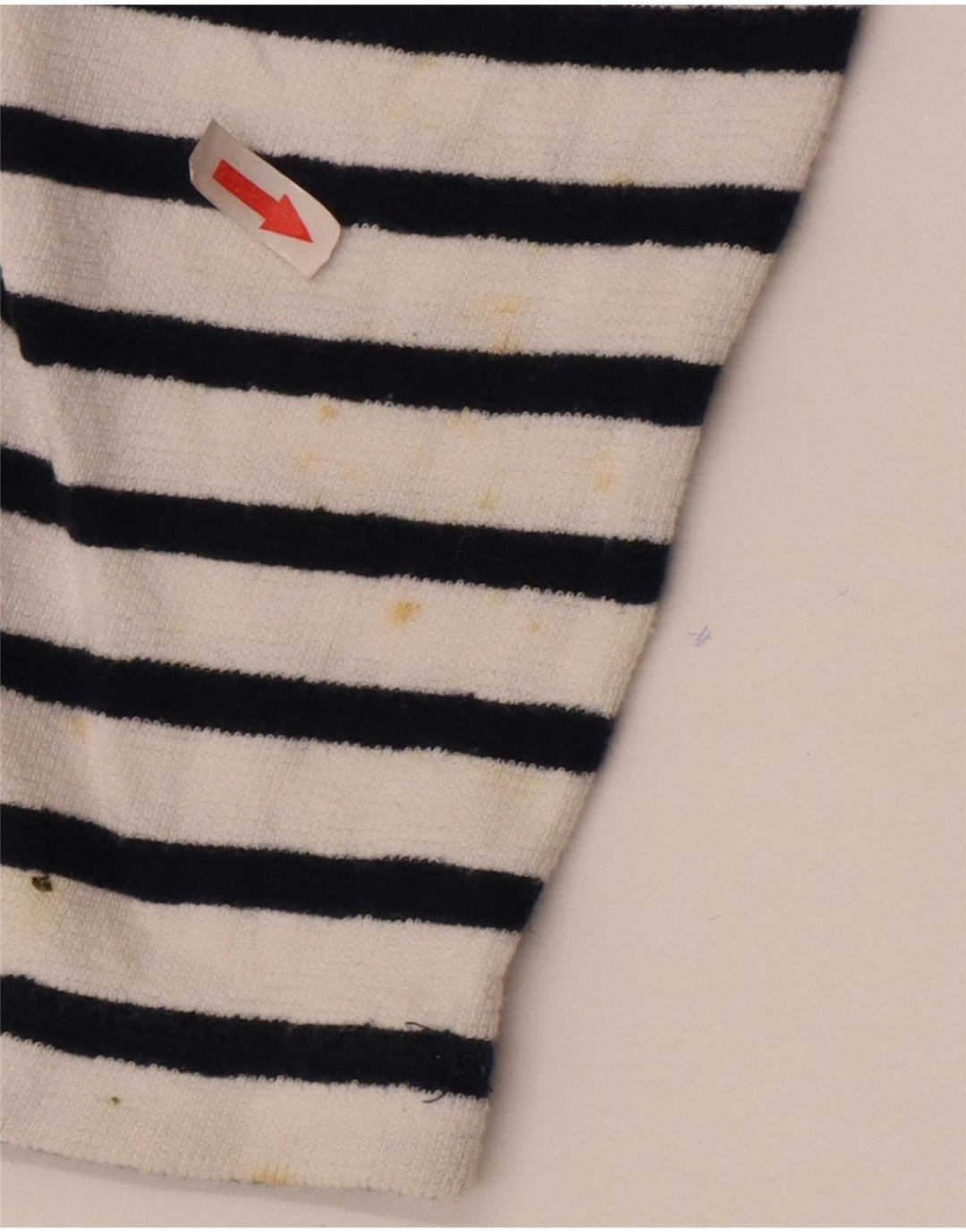 Marks & Spencer Womens Crew Neck Jumper Sweater UK 14 Large White Striped