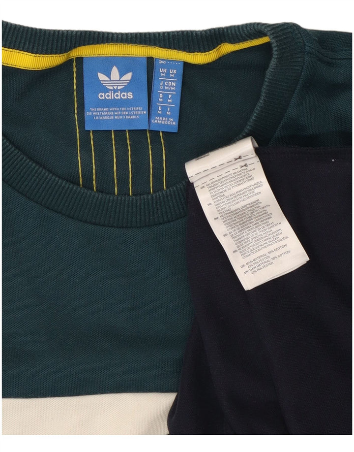 Adidas Mens T-Shirt Top Medium Multicoloured Colourblock Cotton