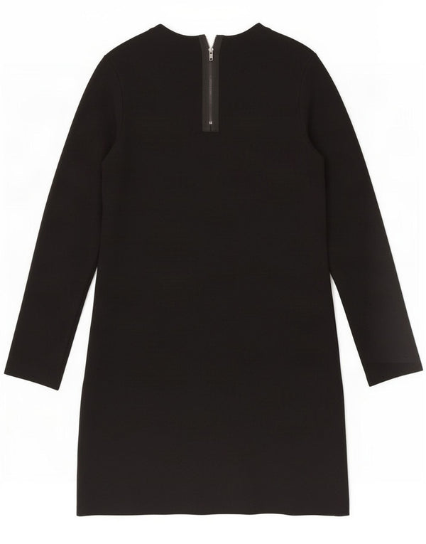 Zara Womens Long Sleeve Shift Dress UK 14 Medium Black Viscose