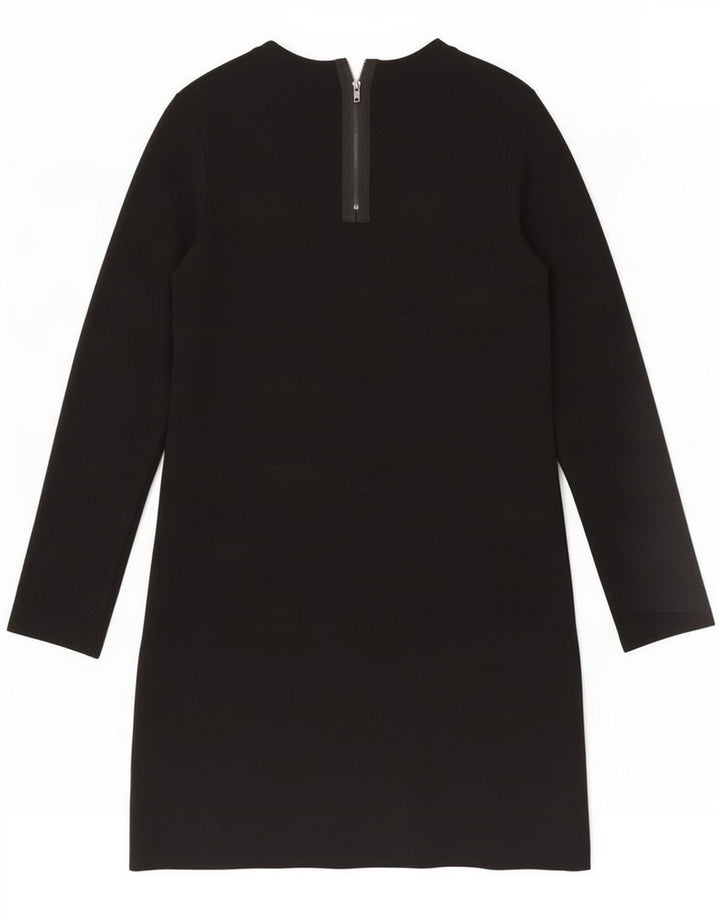 Zara Womens Long Sleeve Shift Dress UK 14 Medium Black Viscose