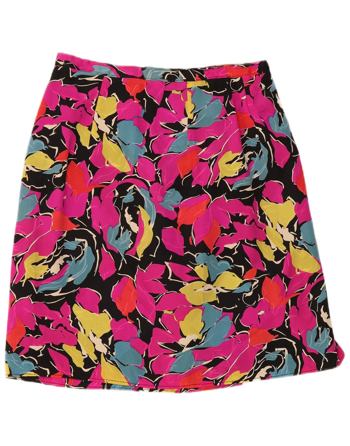 Vintage Womens A-Line Skirt W30 Medium Pink Floral