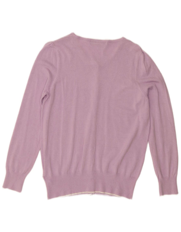 Marks & Spencer Womens Cardigan Sweater UK 16 Large Purple Viscose