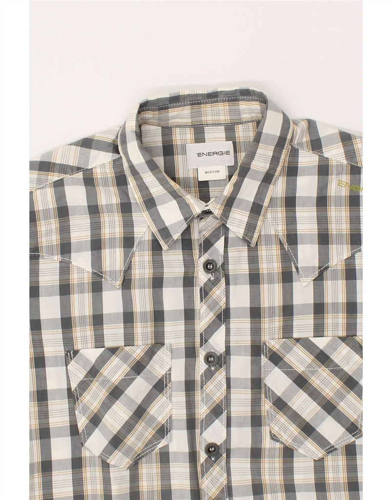 ENERGIE Mens Shirt Medium Grey Check Cotton | Vintage Energie | Thrift | Second-Hand Energie | Used Clothing | Messina Hembry 