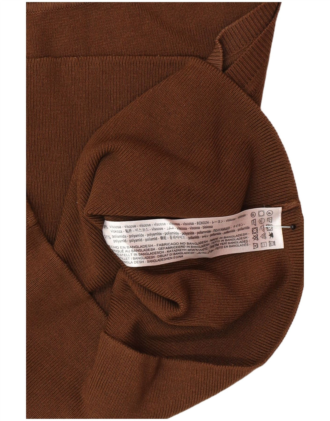 Zara Womens Sleeveless Crop Top UK 12 Medium Brown Viscose