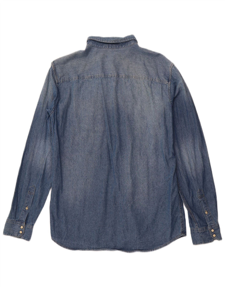 JACK & JONES Mens Denim Shirt Large Blue Cotton