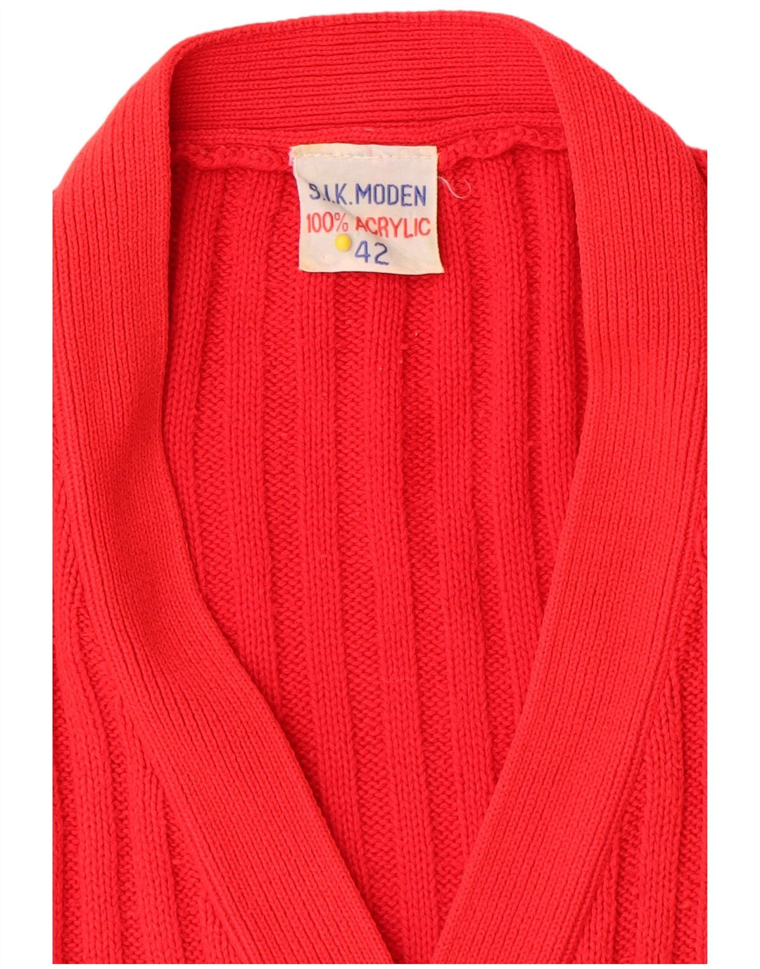 Vintage Womens Cardigan Sweater IT 42 Medium Red Acrylic