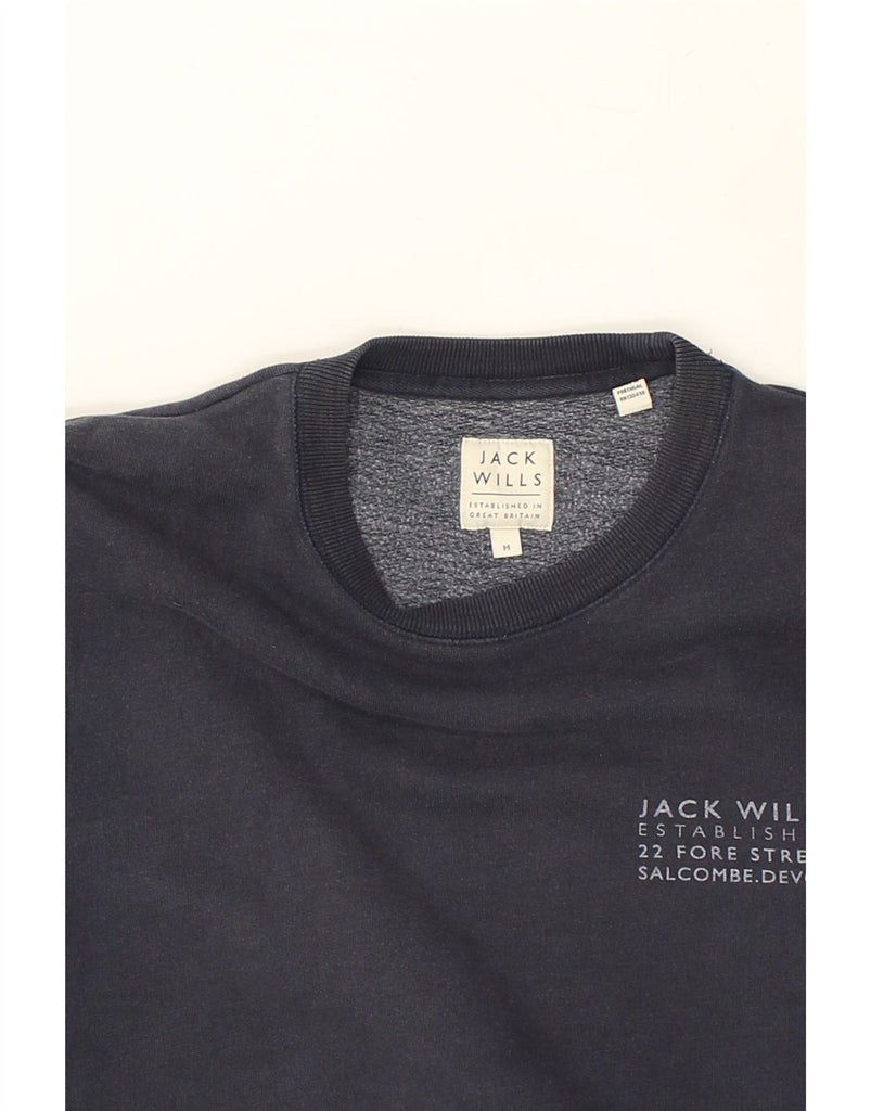 JACK WILLS Mens Sweatshirt Jumper Medium Navy Blue Cotton | Vintage Jack Wills | Thrift | Second-Hand Jack Wills | Used Clothing | Messina Hembry 