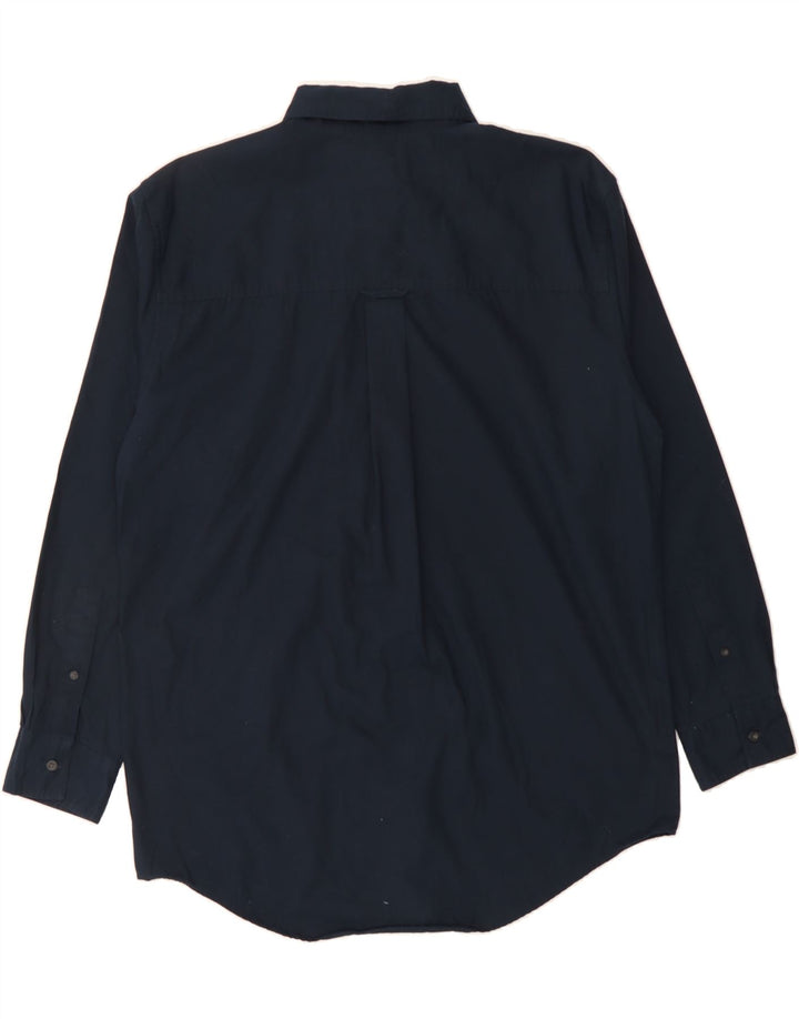 CHAPS Mens Shirt Medium Navy Blue Cotton Vintage Chaps and Second-Hand Chaps from Messina Hembry 