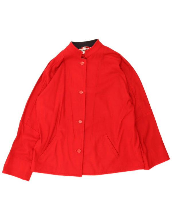 Faciba Womens Oversized Bomber Jacket IT 48 XL Red Wool