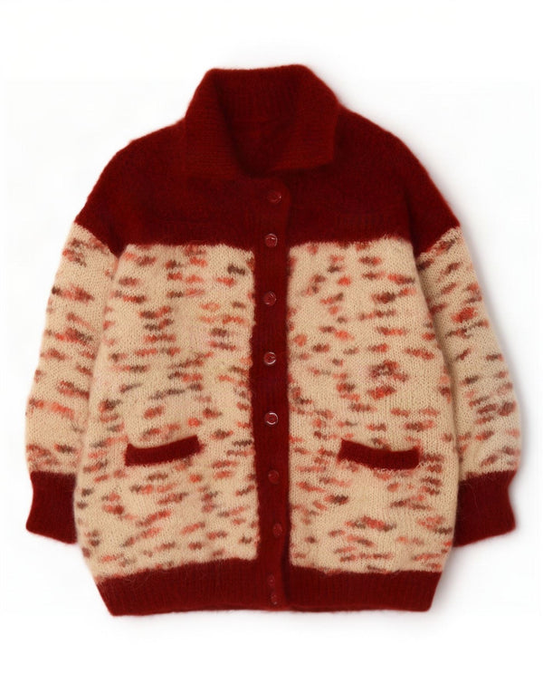 Vintage Womens Cardigan Sweater UK 20 2XL Red Flecked