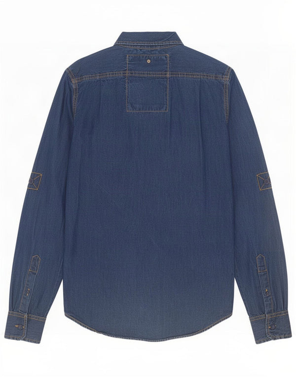 Superdry Mens Denim Shirt Small Blue Cotton