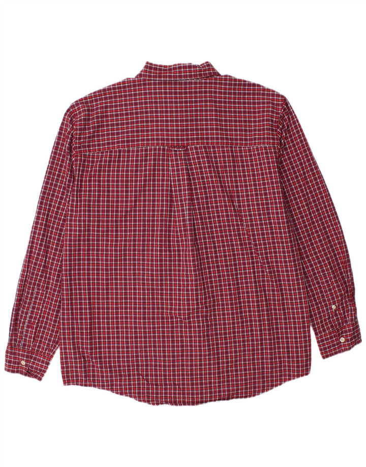CHAPS Mens Shirt XL Red Check Cotton