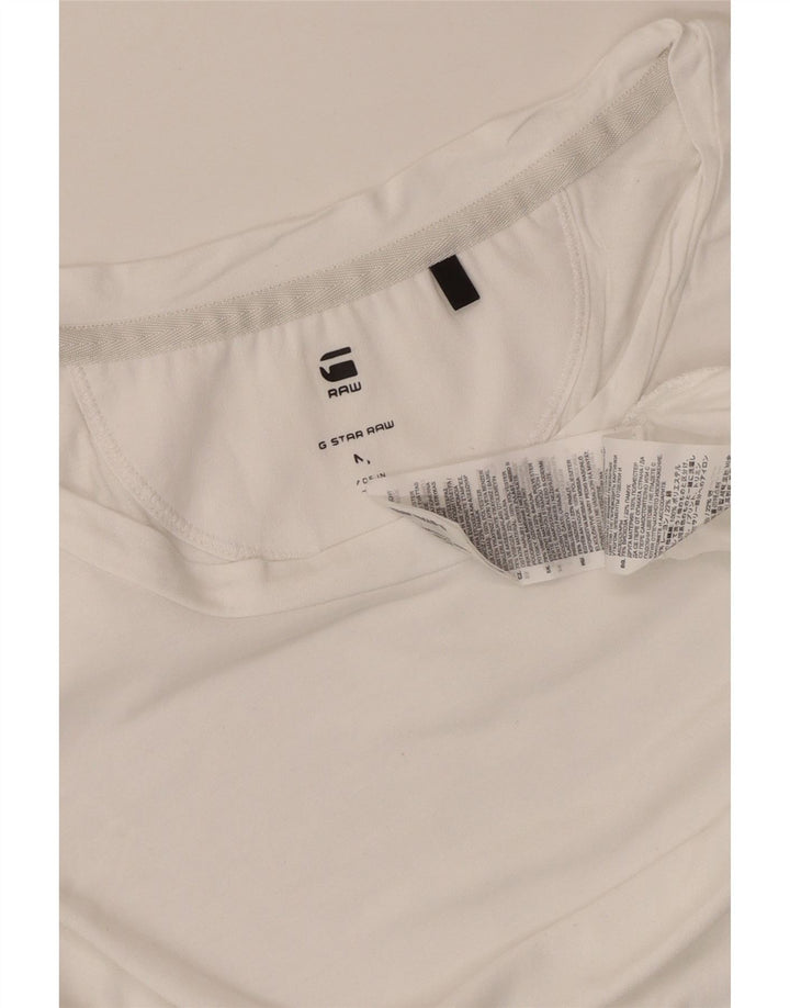 G-STAR Womens T-Shirt Top UK 14 Medium White Viscose
