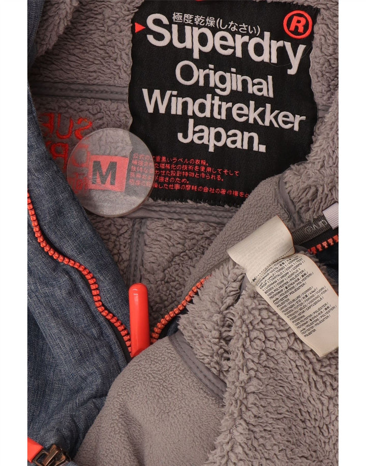 Superdry Womens Graphic Windbreaker Jacket UK 14 Medium Blue