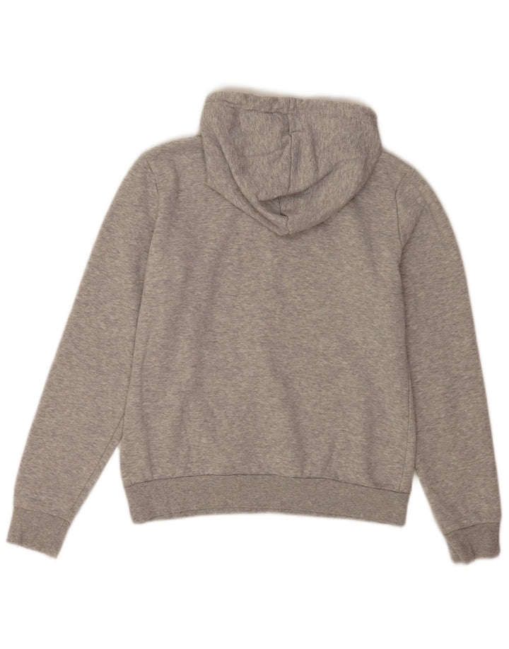 Puma Womens Graphic Hoodie Jumper UK 12 Medium Grey Flecked Polyester