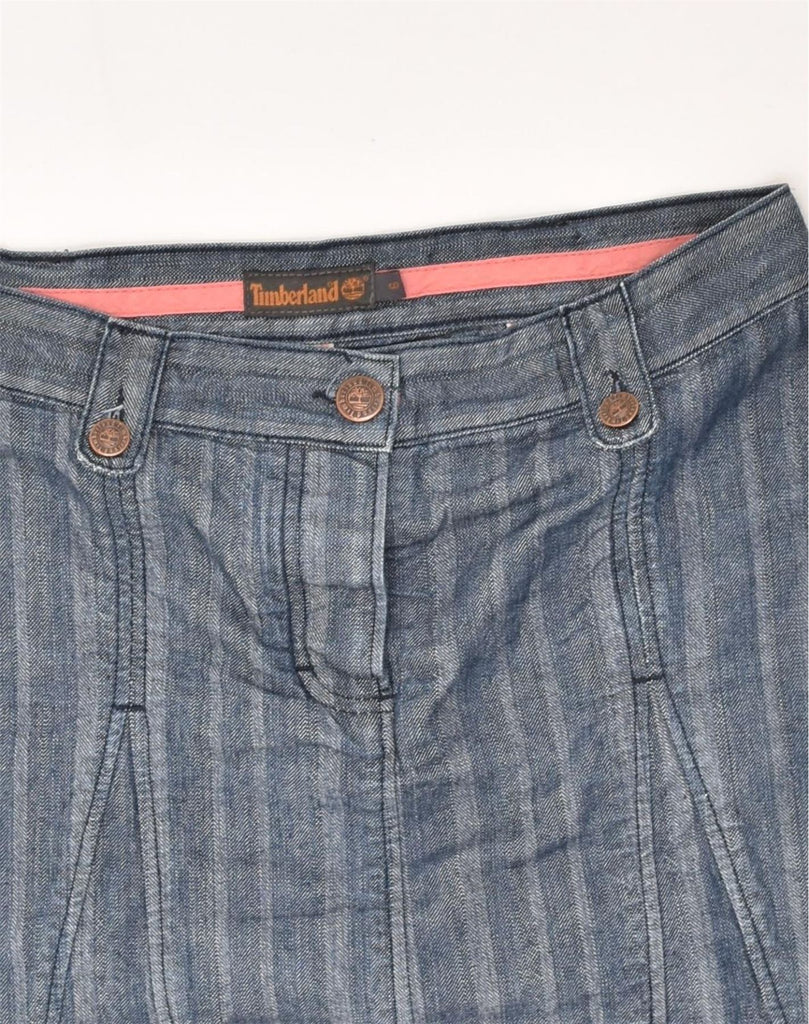 TIMBERLAND Womens Denim Skirt US 6 Medium W30 Navy Blue Striped Cotton | Vintage Timberland | Thrift | Second-Hand Timberland | Used Clothing | Messina Hembry 