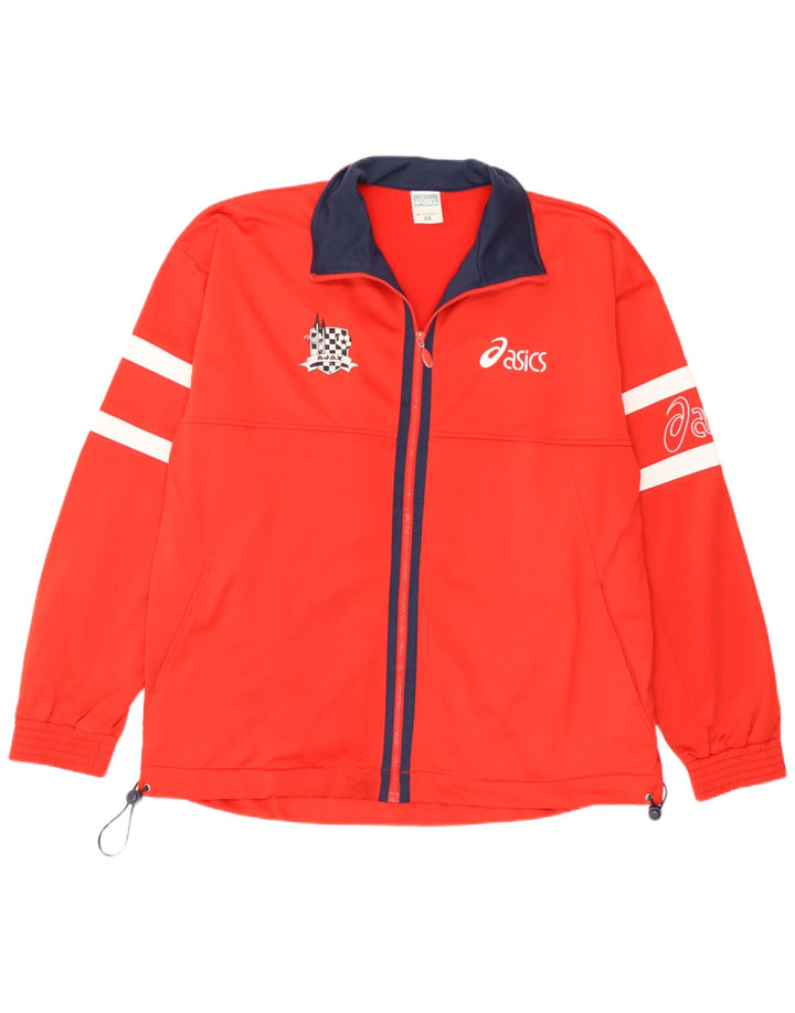 Asics Mens Graphic Tracksuit Top Jacket XL Red Polyester