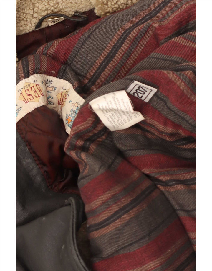 Vintage Mens Leather Jacket UK 40 Large Brown Colourblock