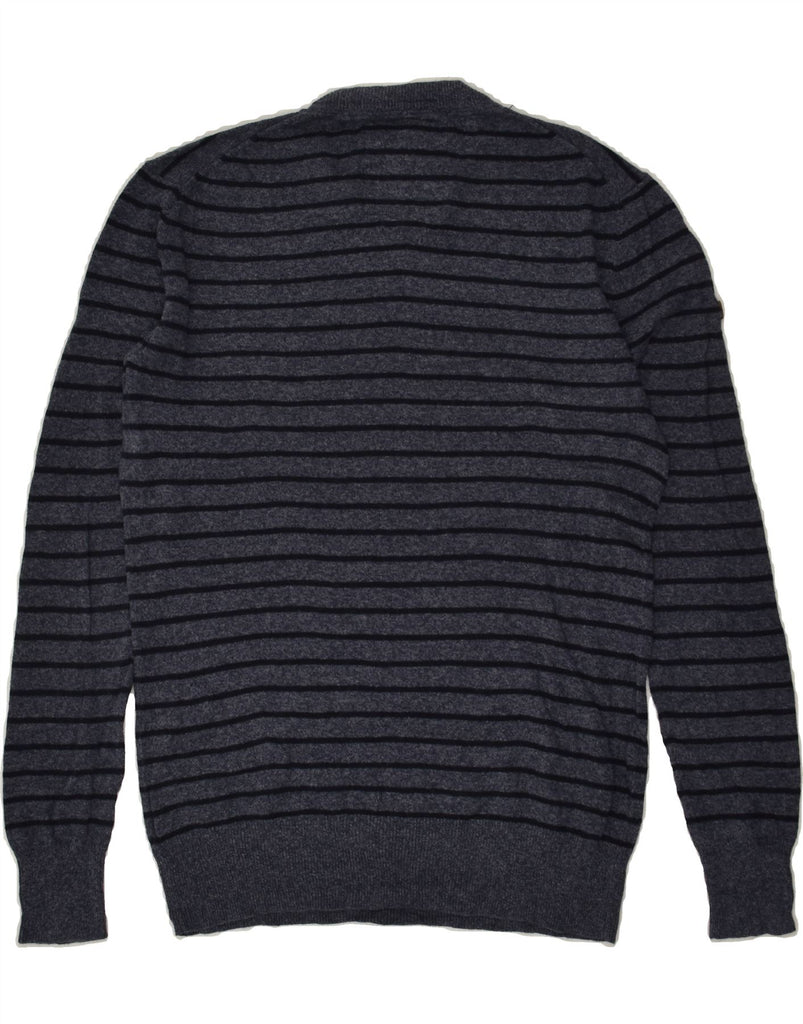 SUPERDRY Mens Premium Crew Neck Jumper Sweater Small Navy Blue Striped | Vintage Superdry | Thrift | Second-Hand Superdry | Used Clothing | Messina Hembry 