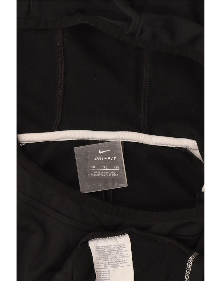Nike Mens Dri Fit Hoodie Jumper 2XL Black Colourblock Polyester