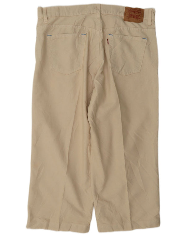 Levi's Womens 577 High Waist Capri Trousers US 12 Large W34 L22 Beige