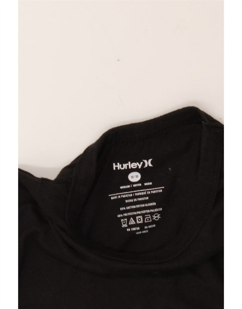HURLEY Mens T-Shirt Top Medium Black Cotton Vintage Hurley and Second-Hand Hurley from Messina Hembry 
