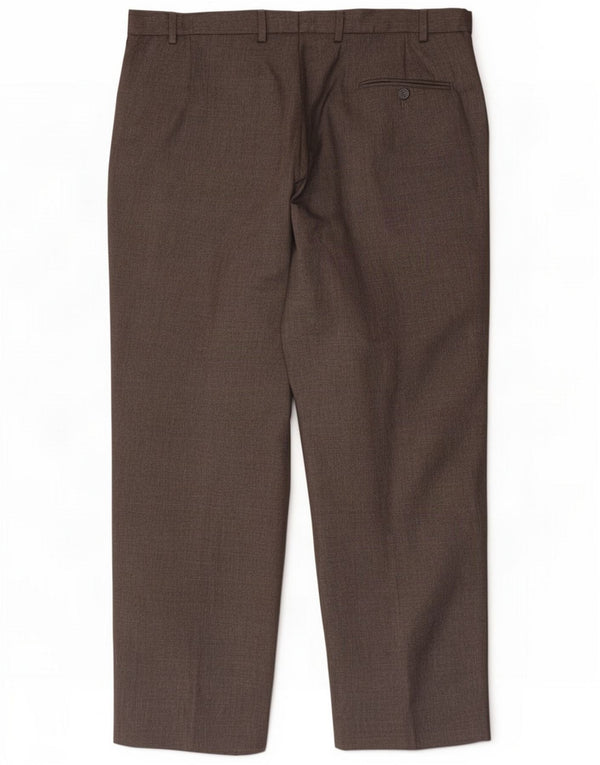 Marks & Spencer Mens Straight Suit Trousers W38 L29 Grey Polyester