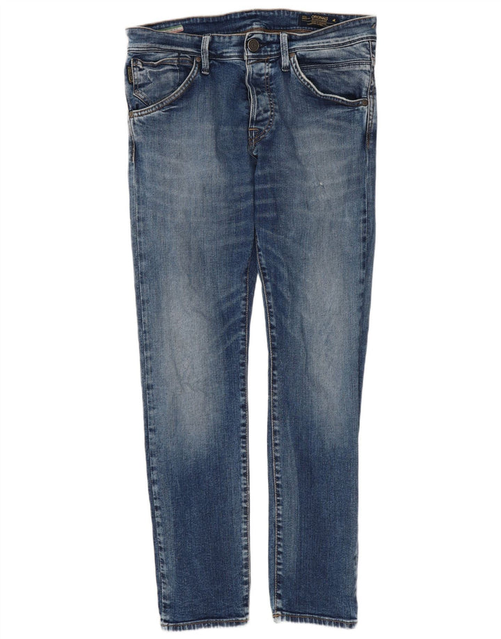 JACK & JONES Mens Slim Jeans W32 L30 Blue Cotton