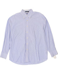 TOMMY HILFIGER Mens Shirt Size 17 1/2 XL Blue Pinstripe Cotton