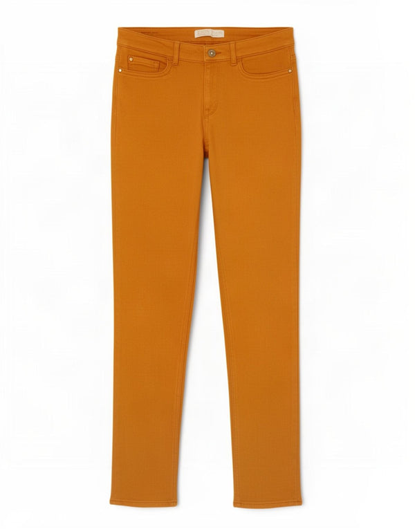 Zara Womens Skinny Casual Trousers EU 36 XS W26 L30 Orange Cotton