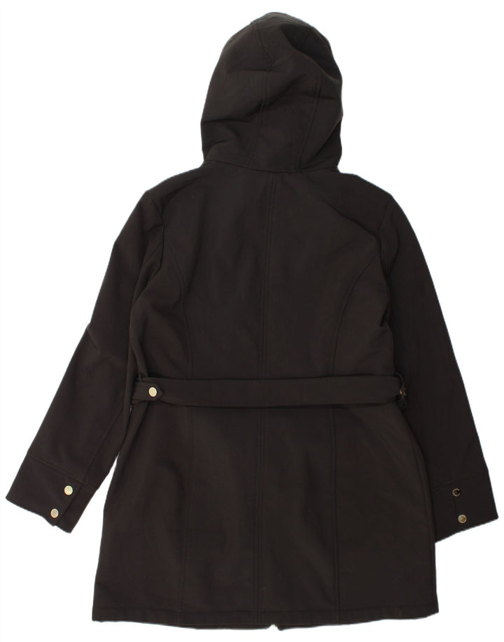 Michael Kors Womens Hooded Parka Jacket UK 16 Large Black Polyester
