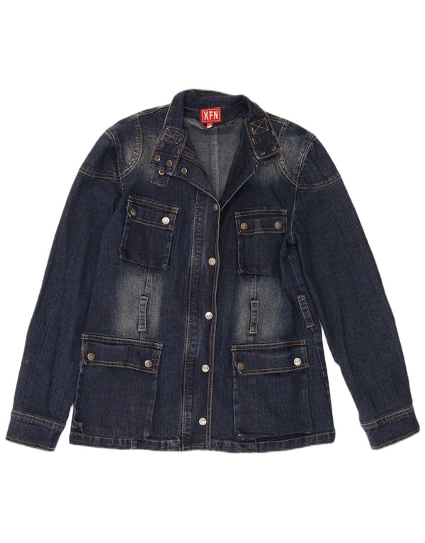XFN Jeans Womens Denim Jacket UK 18 XL Navy Blue Cotton
