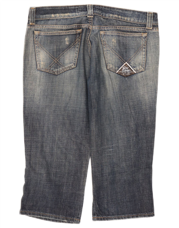 Roy Rogers Womens Seven Bell Distressed Capri Jeans W34 L20 Blue