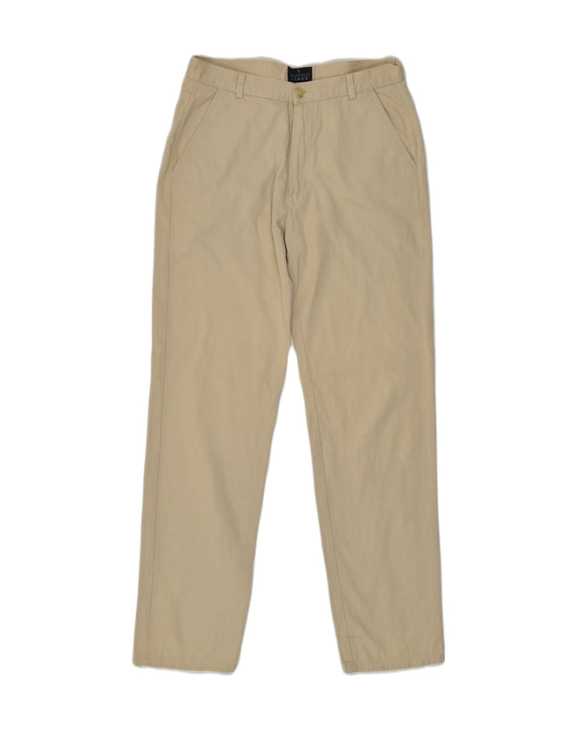 TRUSSARDI Mens Tapered Chino Trousers IT 48 Medium W32 L33 Beige Cotton | Vintage Trussardi | Thrift | Second-Hand Trussardi | Used Clothing | Messina Hembry 